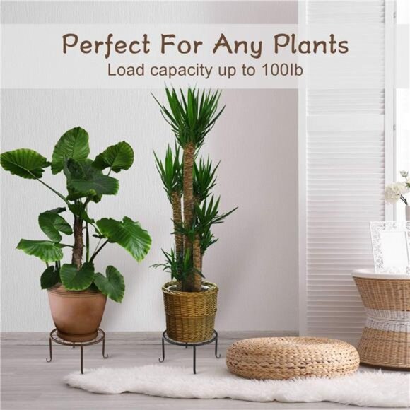 Metal Potted Plant Stands, 3 Pack 9" Heavy Duty Rustproof Iron Round Flower Pot - Picture 5 of 14